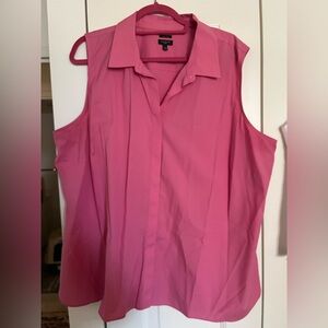 Talbots No Iron Cotton Sleeveless Button Down
